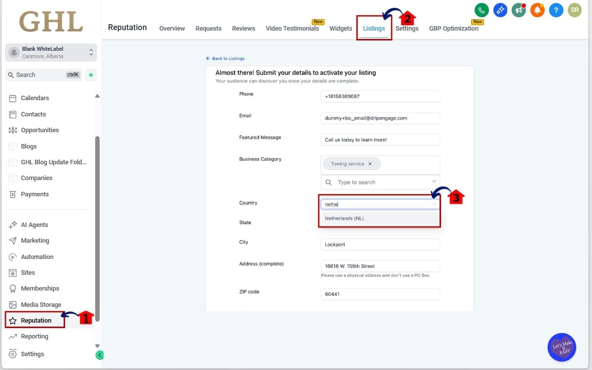 How to Use Global Business Listings in GHL