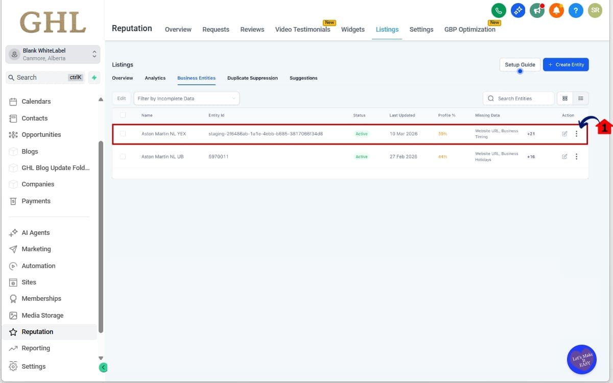 GHL Global Business Listings
- Confirm Submission of Your Listings Data