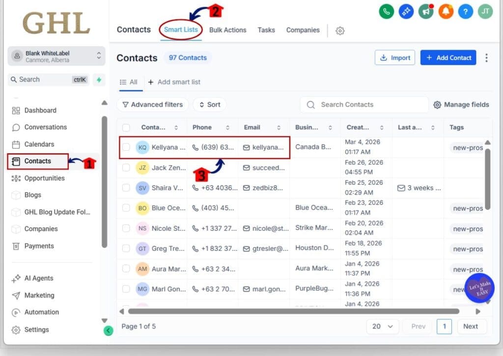 how to use ghl opportunities tab