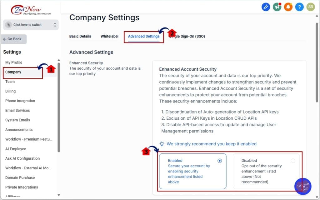 Navigate to Company Personal Calendar Creation
- Settings and Adjust Personal Calendar Creation Setting