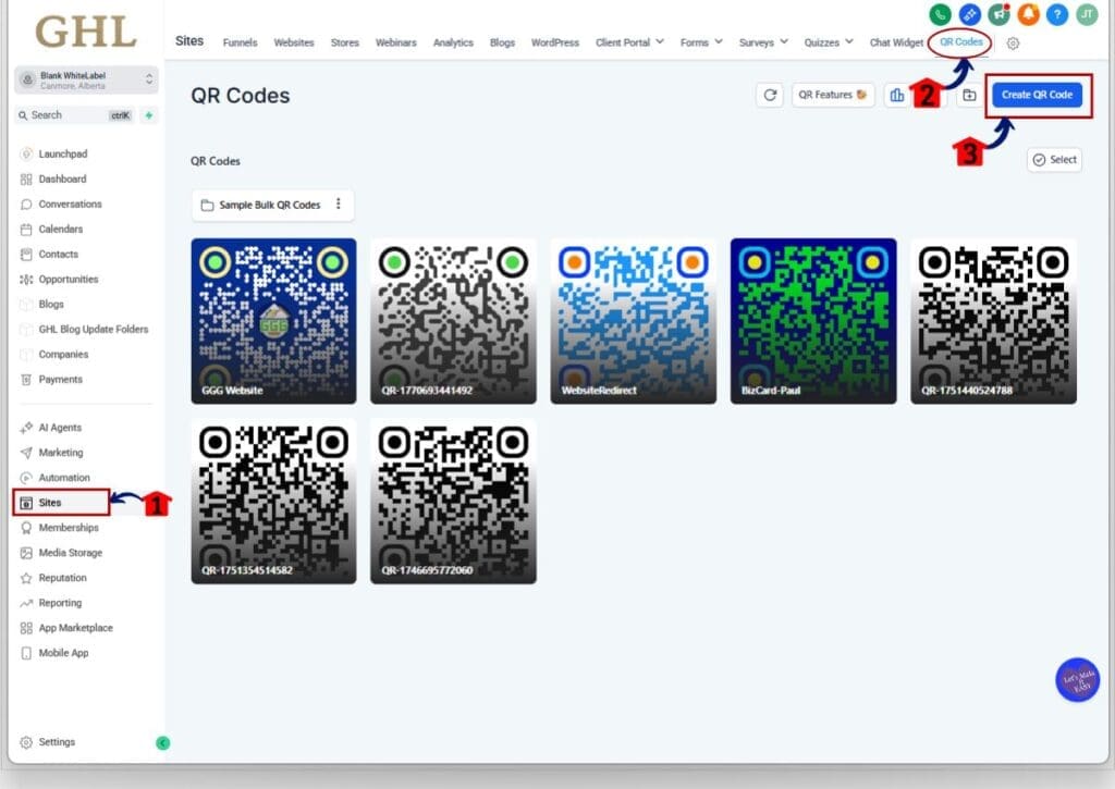 how to use qr code styling in ghl