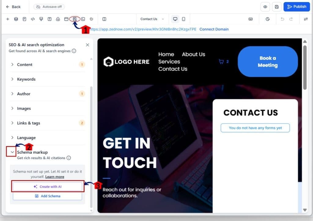 schema-markup-ai-step03 schema markup ai - create