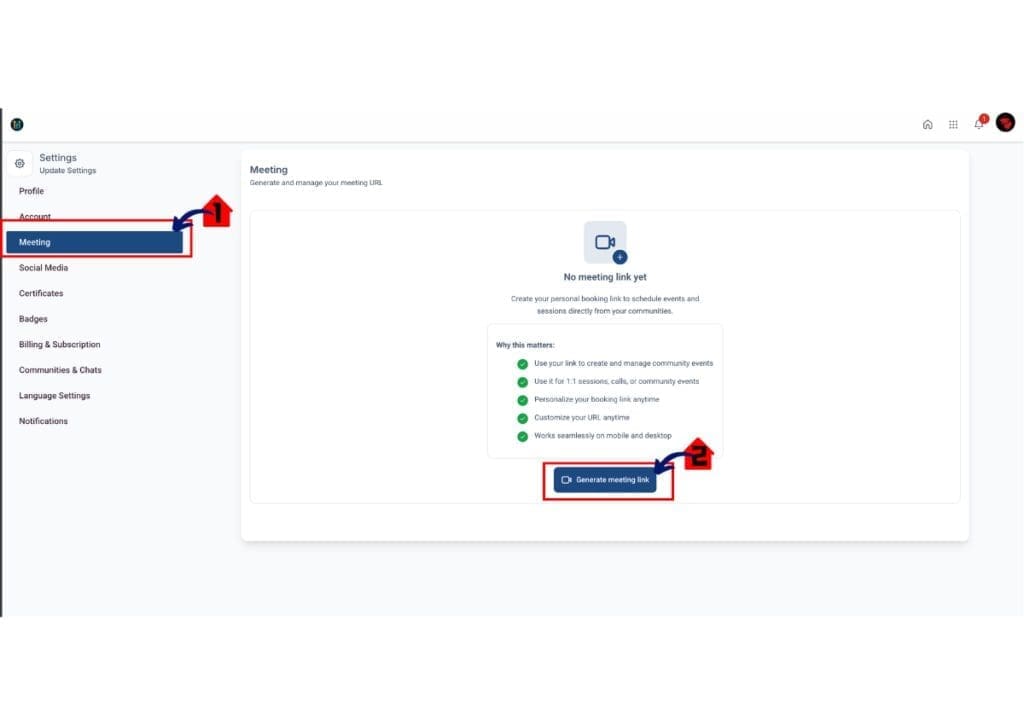 GoHighLevel How to create Personal Meeting Link