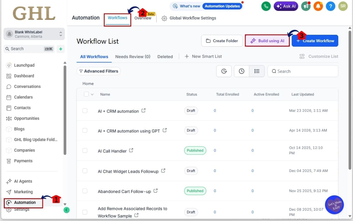 How to Use the AI Workflow Builder in GHL