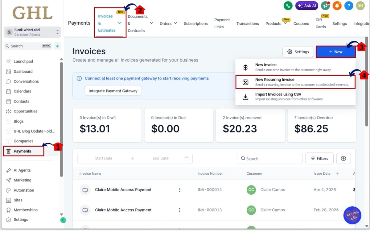 How to Use Auto Payment Invoices in GHL
