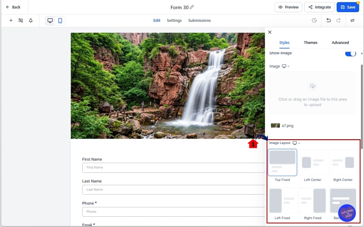 GoHighLevel Image Layout Controls
- Choose Your Image Layout in styles