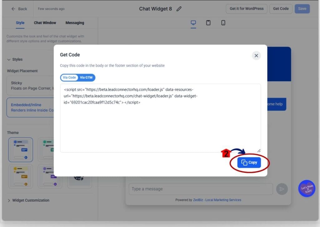 inline chat widget - copy