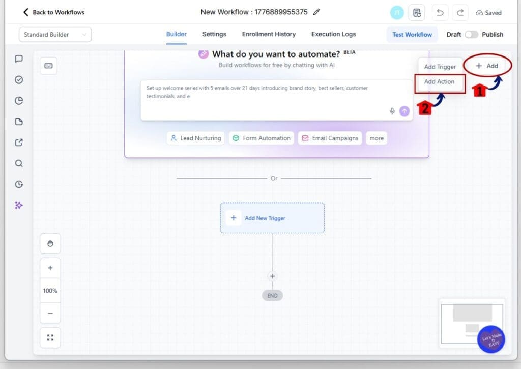 gohighlevel media library attachments - add