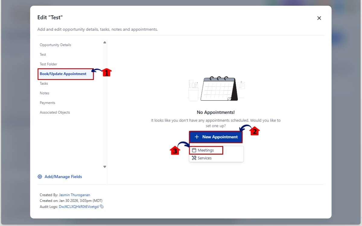 Opportunity Appointment Booking
 - Book a New Appointment from an Opportunity