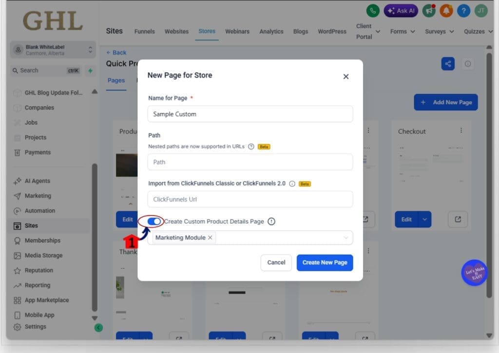 product page templates - turn on