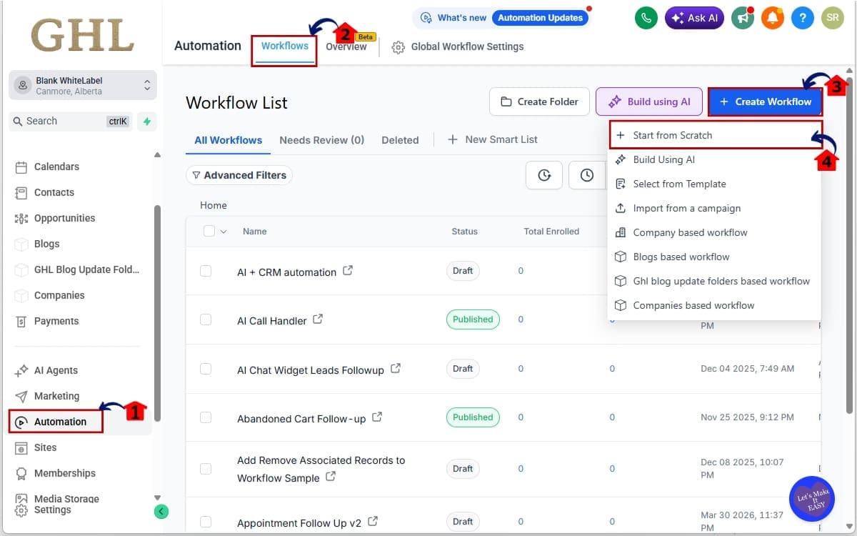 How to Use Set Workflow Default Path in GHL