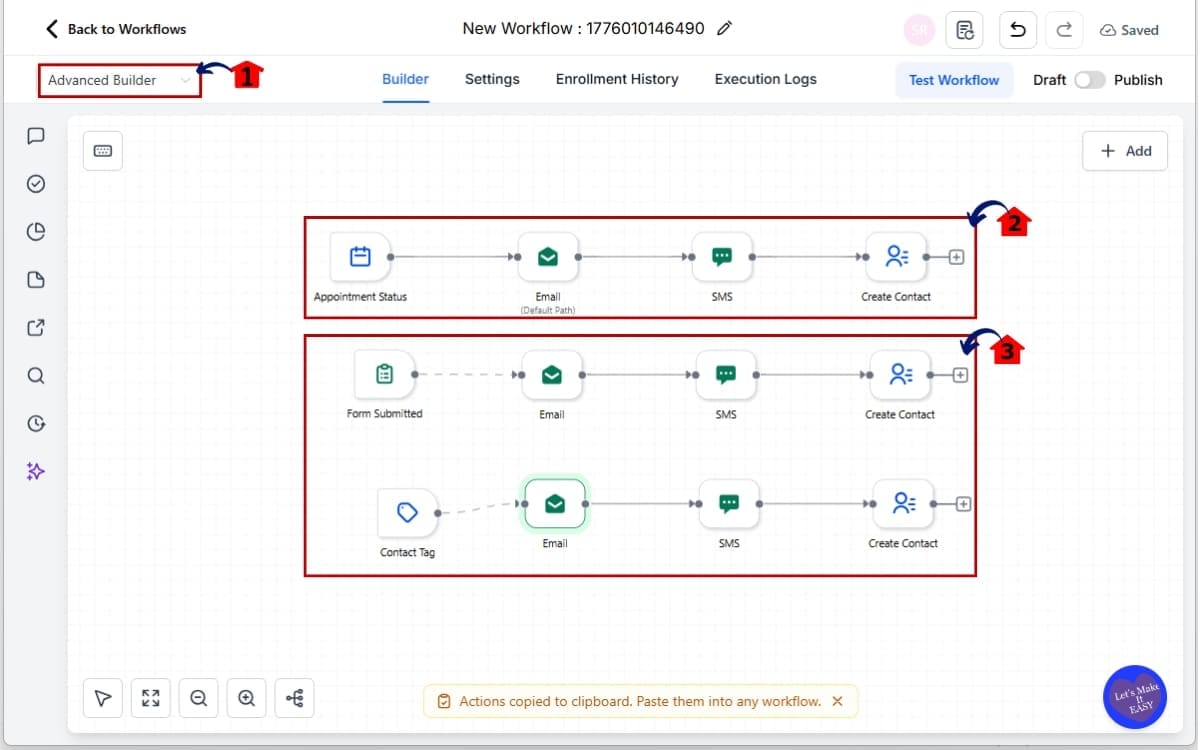 Workflow Default Path
- Make the Workflow Advanced Builder
