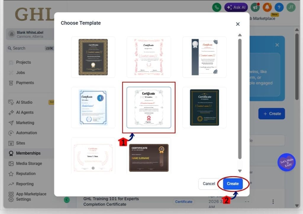 certificate editor shortcuts - pick