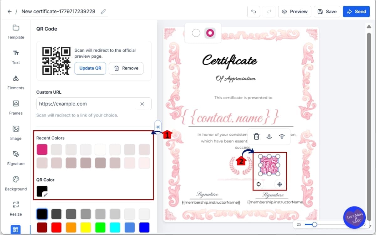GHL Certificate QR Codes
- Customize the QR Code Design in Certificate