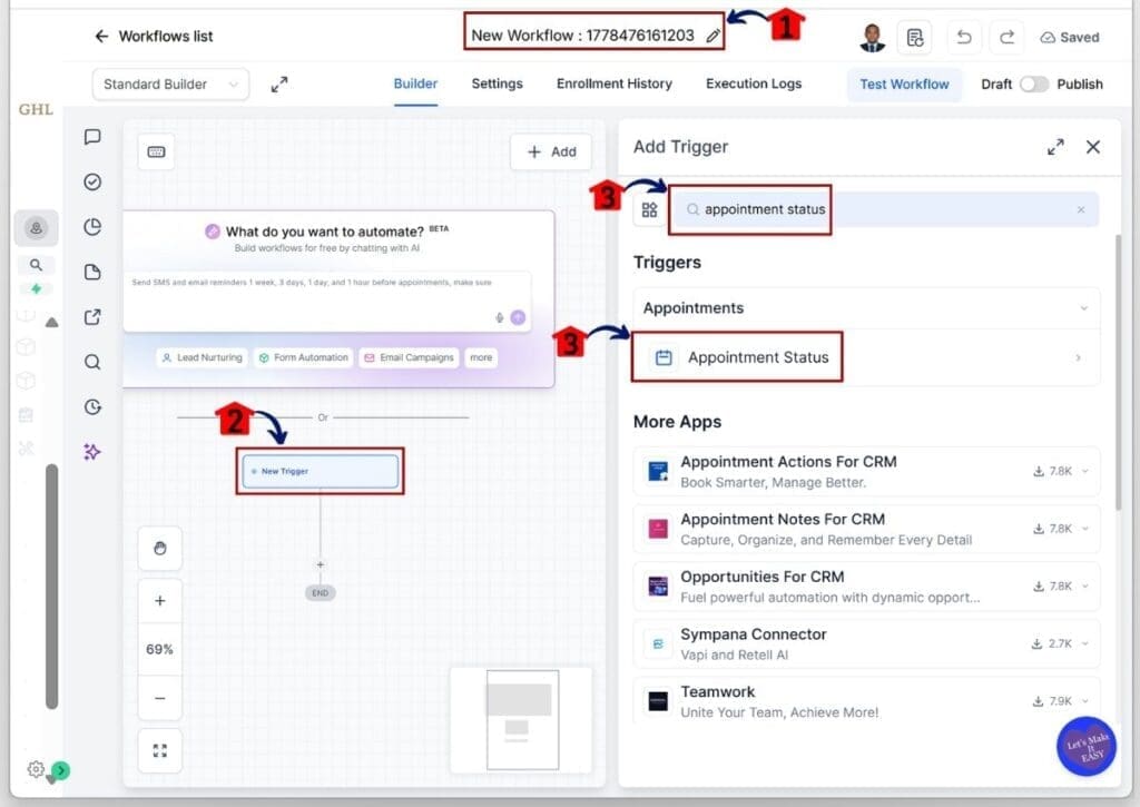 GoHighLevel AI Appointment Confirmation - Set the Appointment Status Trigger