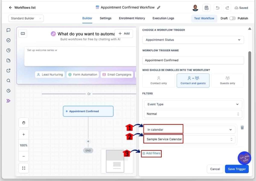 ghl-appointment-intake-form-in-calendar GHL Appointment Intake Form - Set the Booking Calendar Before Adding the Second Filter