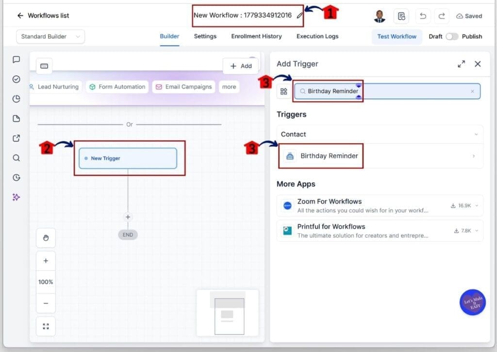 ghl-birthday-email-automation-trigger GoHighLevel Birthday Email Automation - Set the Birthday Reminder Trigger After Renaming Your Workflow