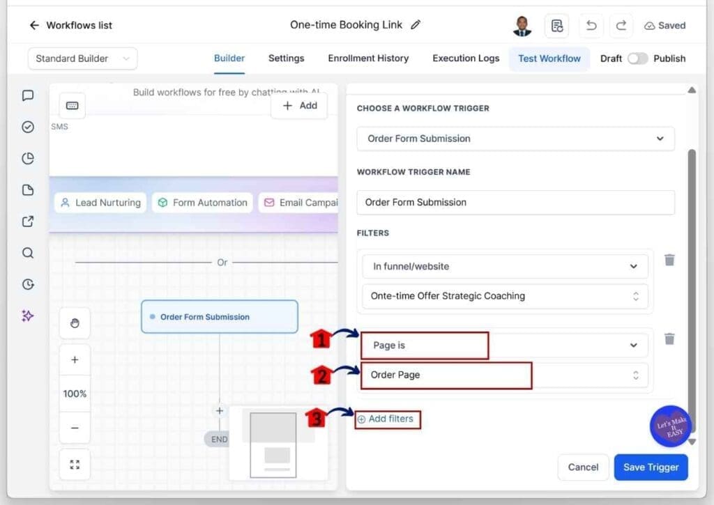 GoHighLevel One-Time Booking Link - Set the Order Page