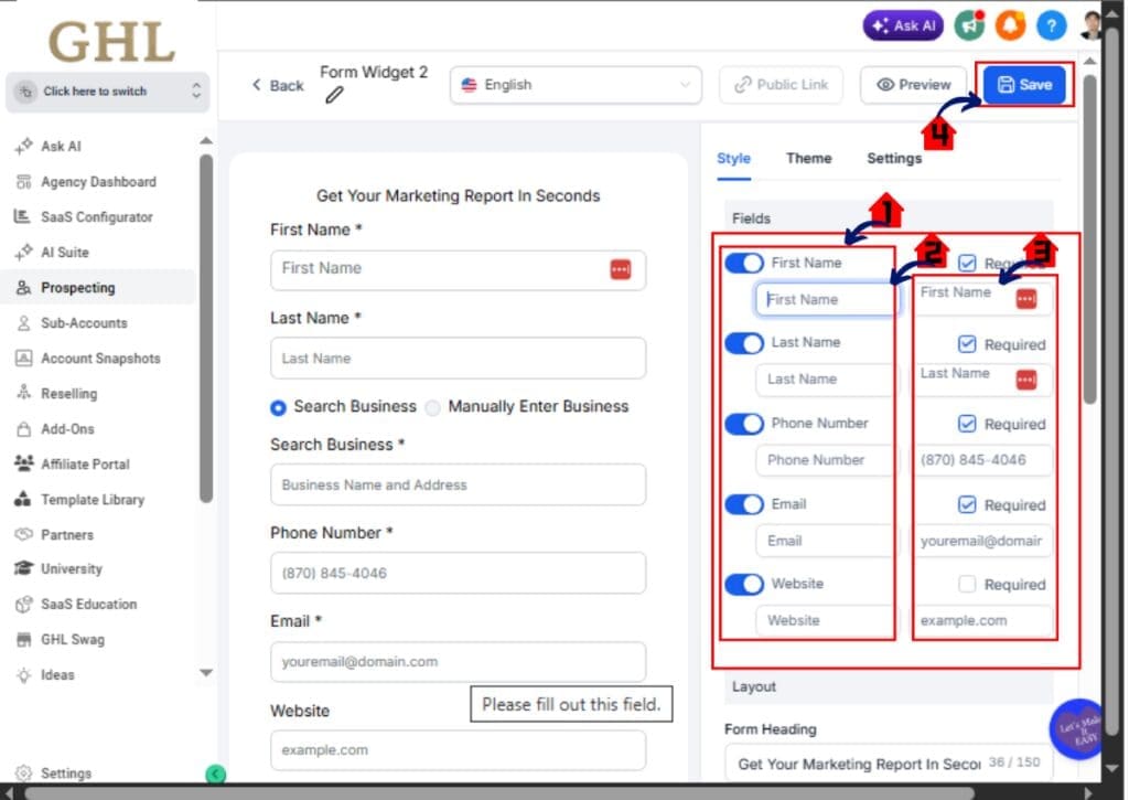 ghl-prospecting-widget-2 GoHighLevel Lead Capture Widget – Edit Labels and Placeholder text