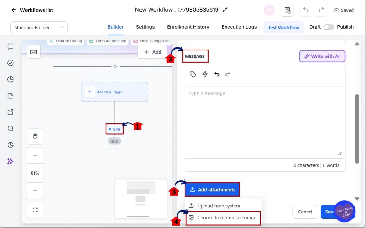 Workflow File Attachments
- Add or Edit a Media-Supported Workflow Action
