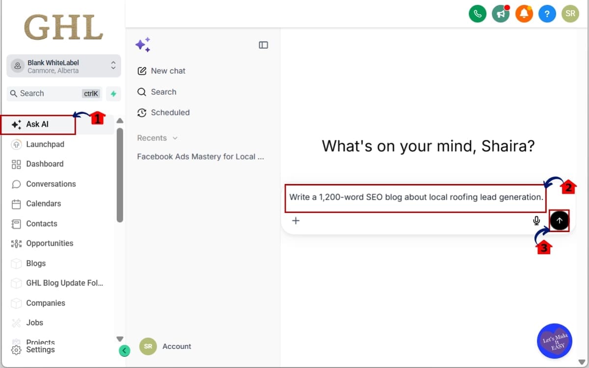 How to Use – AI Blog Generator in GHL