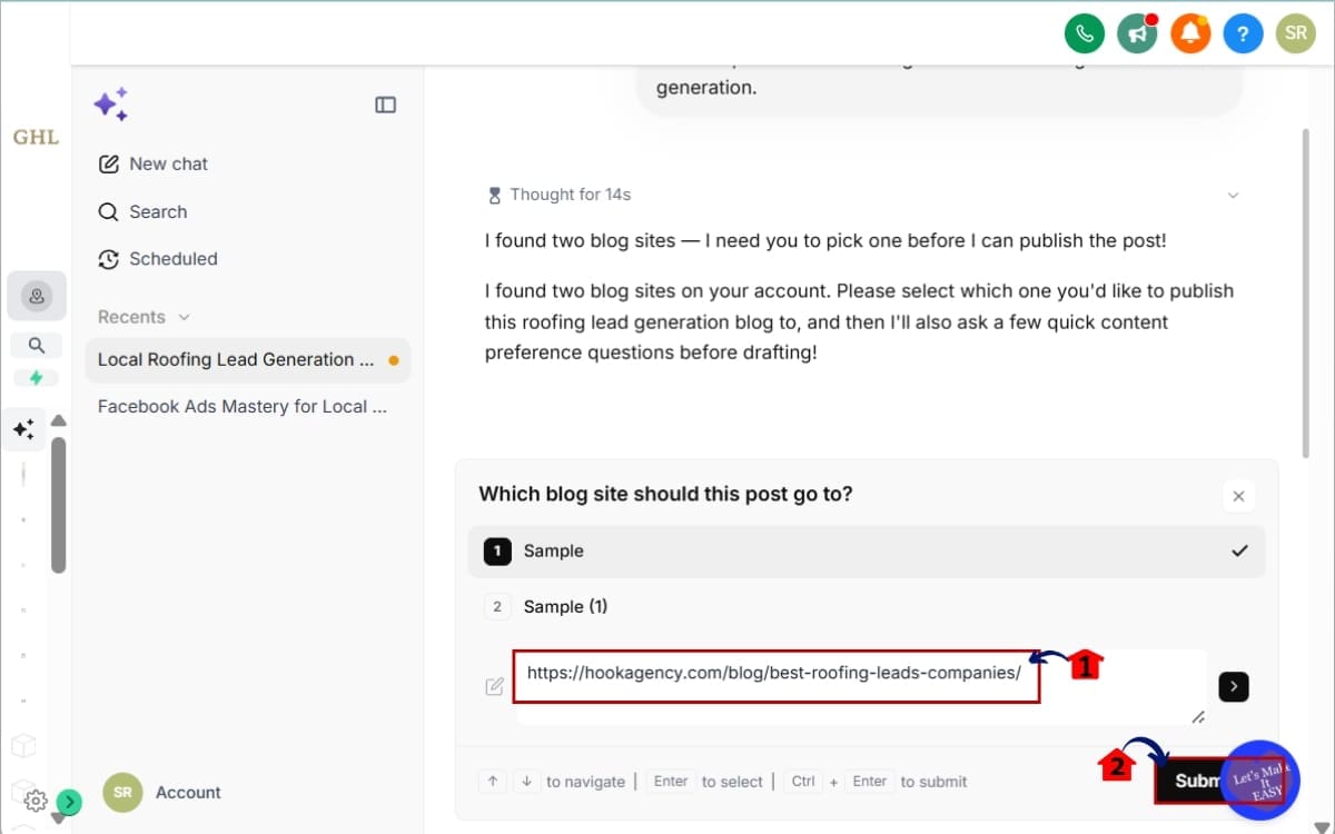 AI Blog Generator
 - Add Optional Context (Highly Recommended)