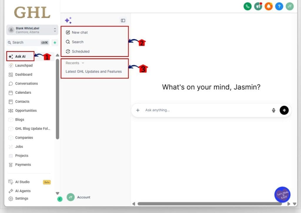 how to use ask ai history