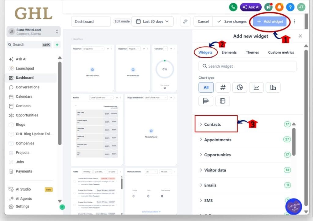 ghl contact source reporting - open