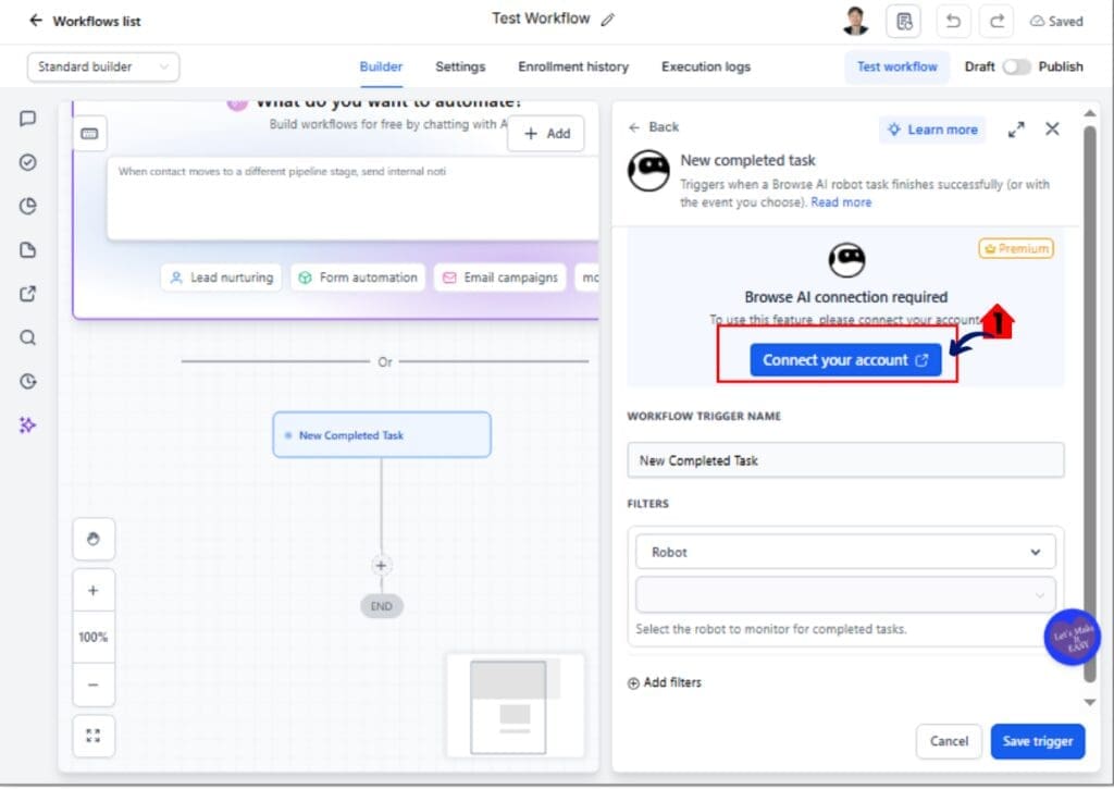 Web scraping automation in GHL – Connect Browse AI API key