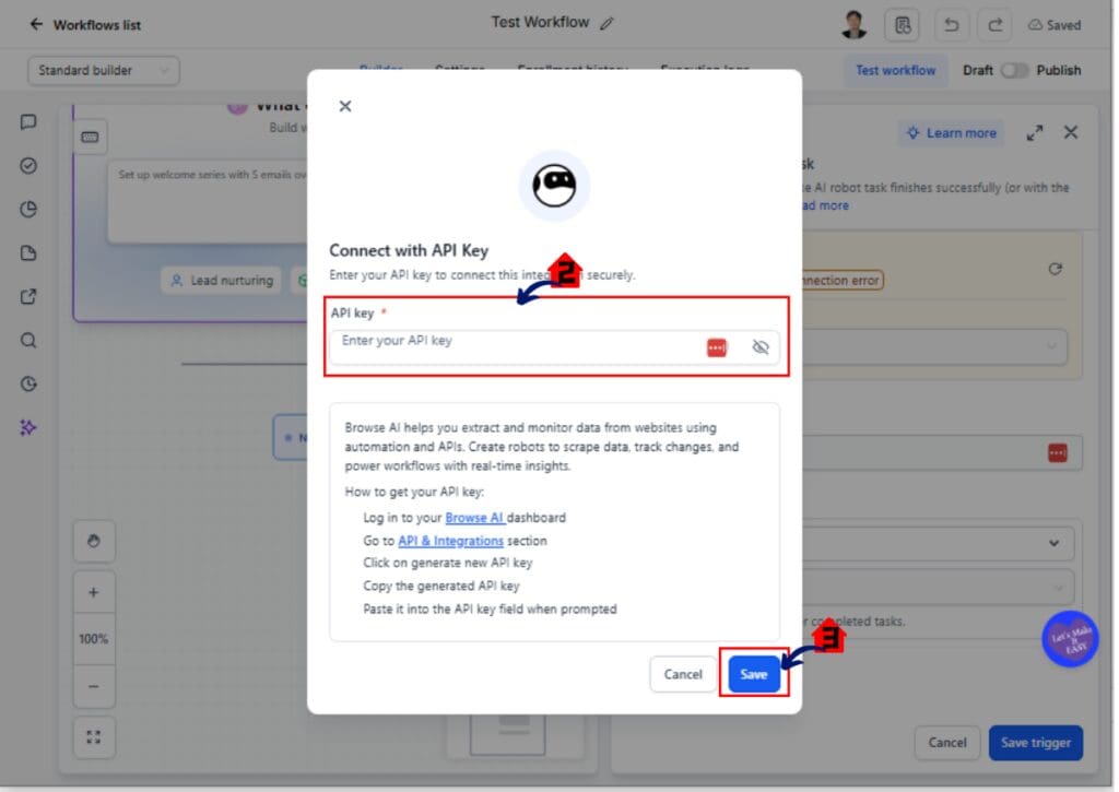 Web scraping automation in GHL – Connect Browse AI API key