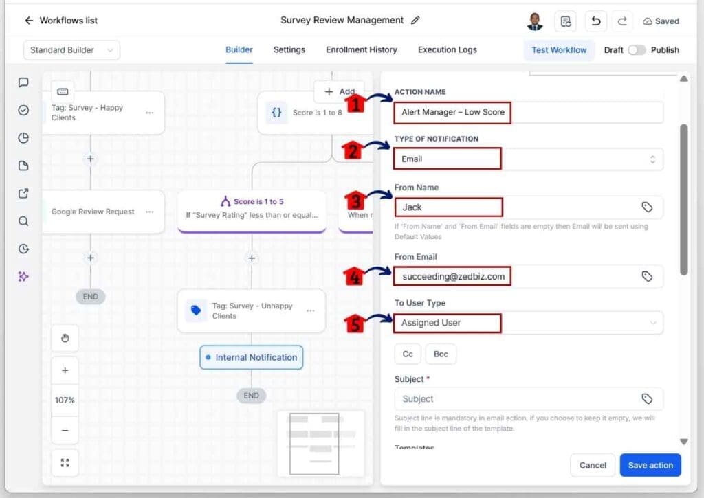 GoHighLevel Customer Review Automation - Configure the Team Member's Name, Email Address, and User Type