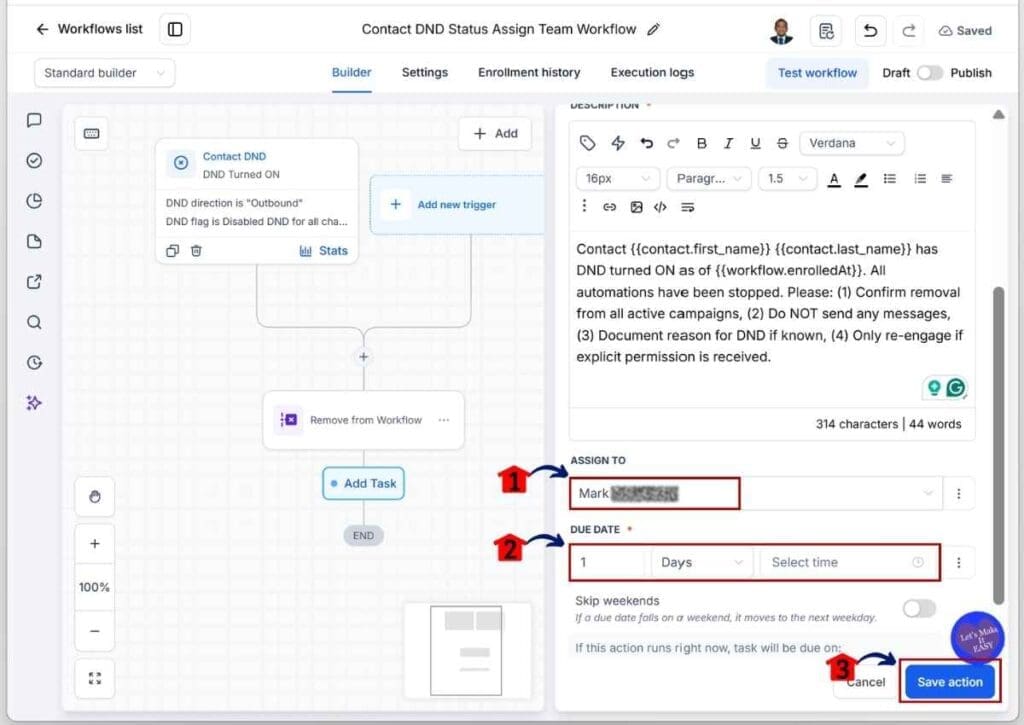 ghl-dnd-contact-workflow-assignee DND Contact Workflow - Assign a Team Member and Due Date Before Saving the Element