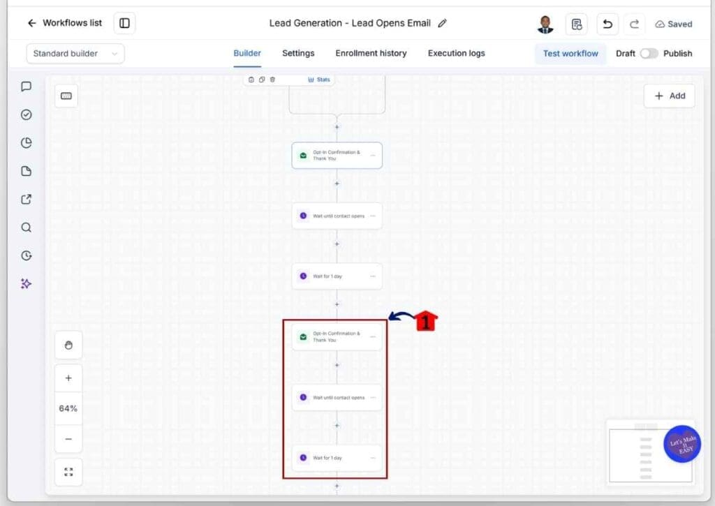 GoHighLevel Email Open Automation - Edit and Configure Each Duplicated Action Element