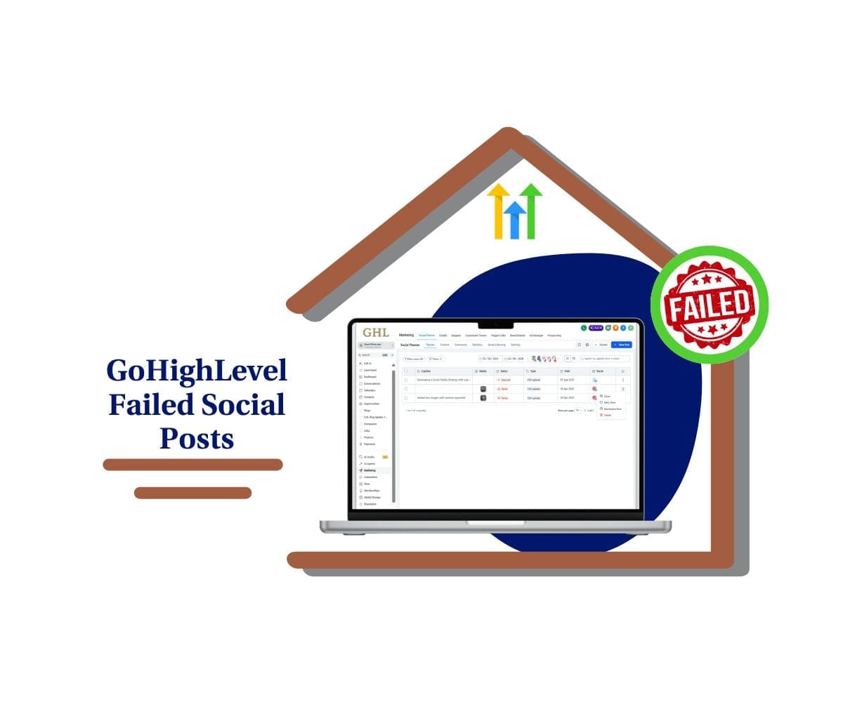 ghl failed social posts