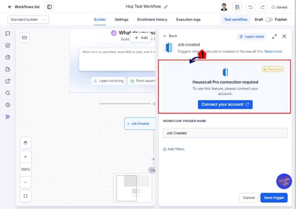 Service Business Automation Connect Housecall Pro Account in GoHighLevel