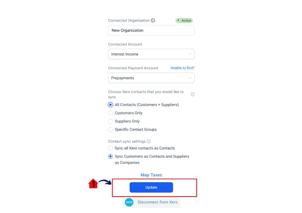 GHL Xero Contact Sync – Save and Review Your Sync Settings