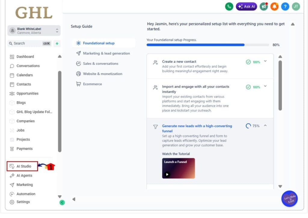 how to use ghl ai media library