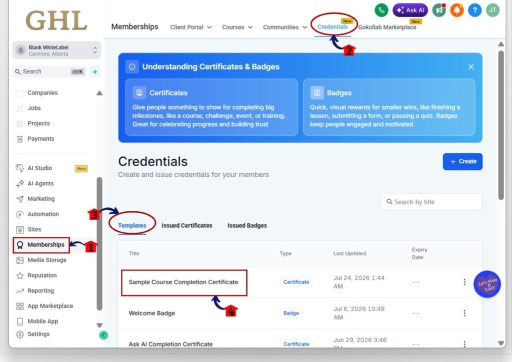 how to use ghl certificate layers 