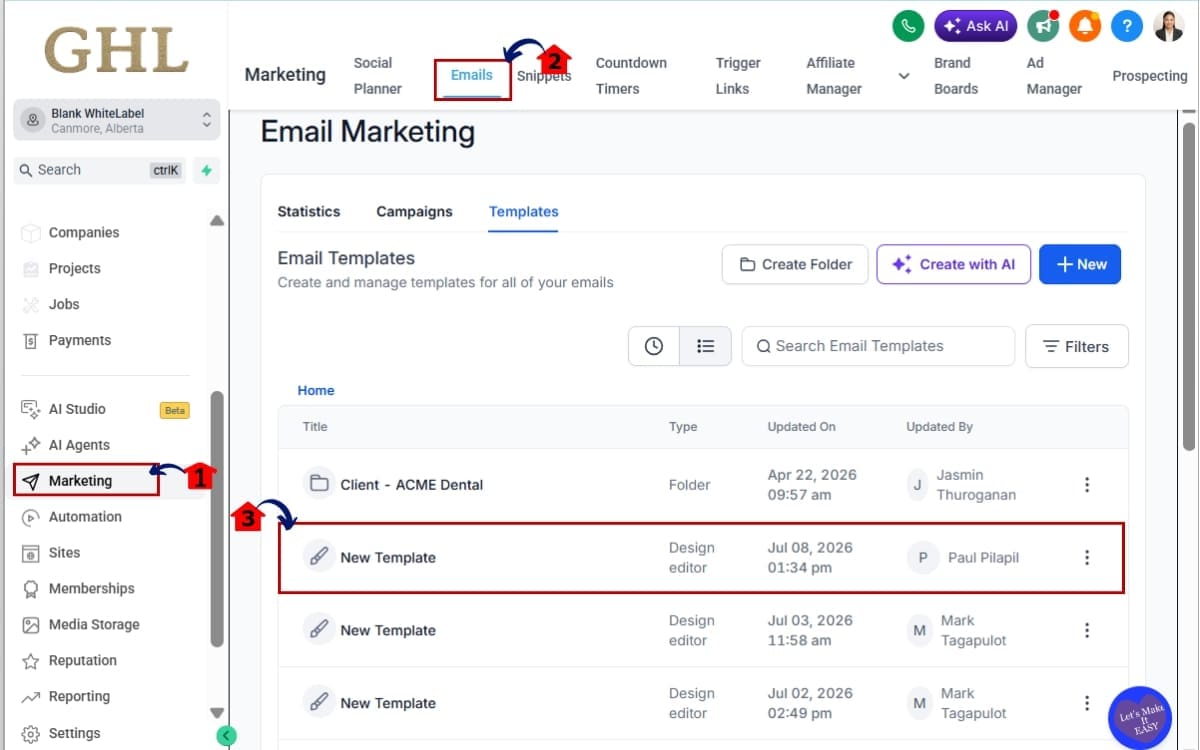 How to Use GHL Email AI Templates Across All Locations