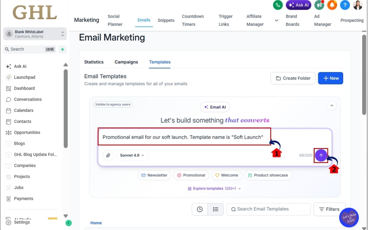GoHighLevel Email AI Templates
- Create a New Email AI Template