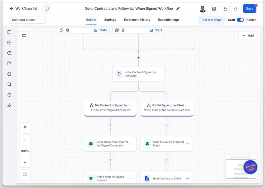 GoHighLevel Client Contract Automation - Publish and Save the Workflow