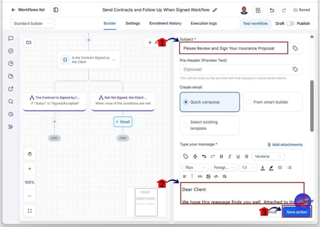 GHL Client Contract Automation - Write the Contract Email