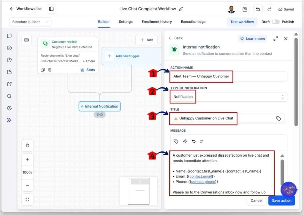 ghl-customer-complaint-automation-message-team