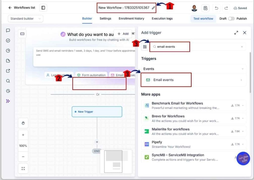 GoHighLevel Invalid Email Leads - Set the Email Events Trigger After Renaming Your Workflow