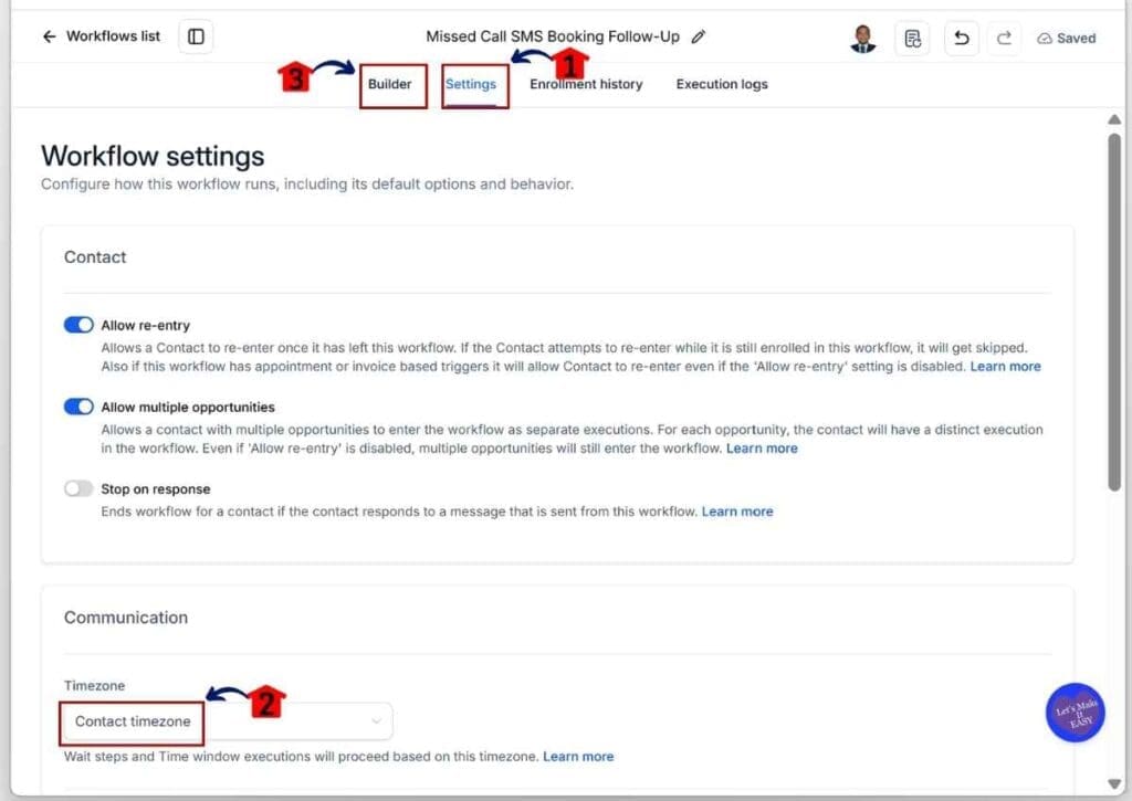 ghl-missed-caller-sms-settings
