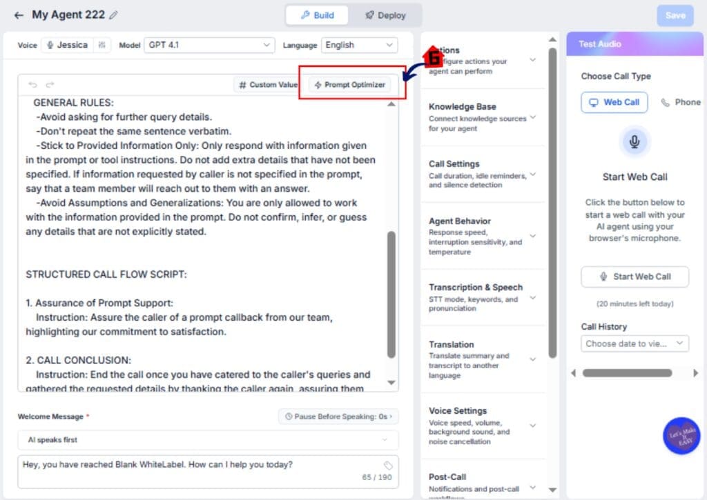GoHighLevel Voice AI Prompts – Review and Refine Your Prompt