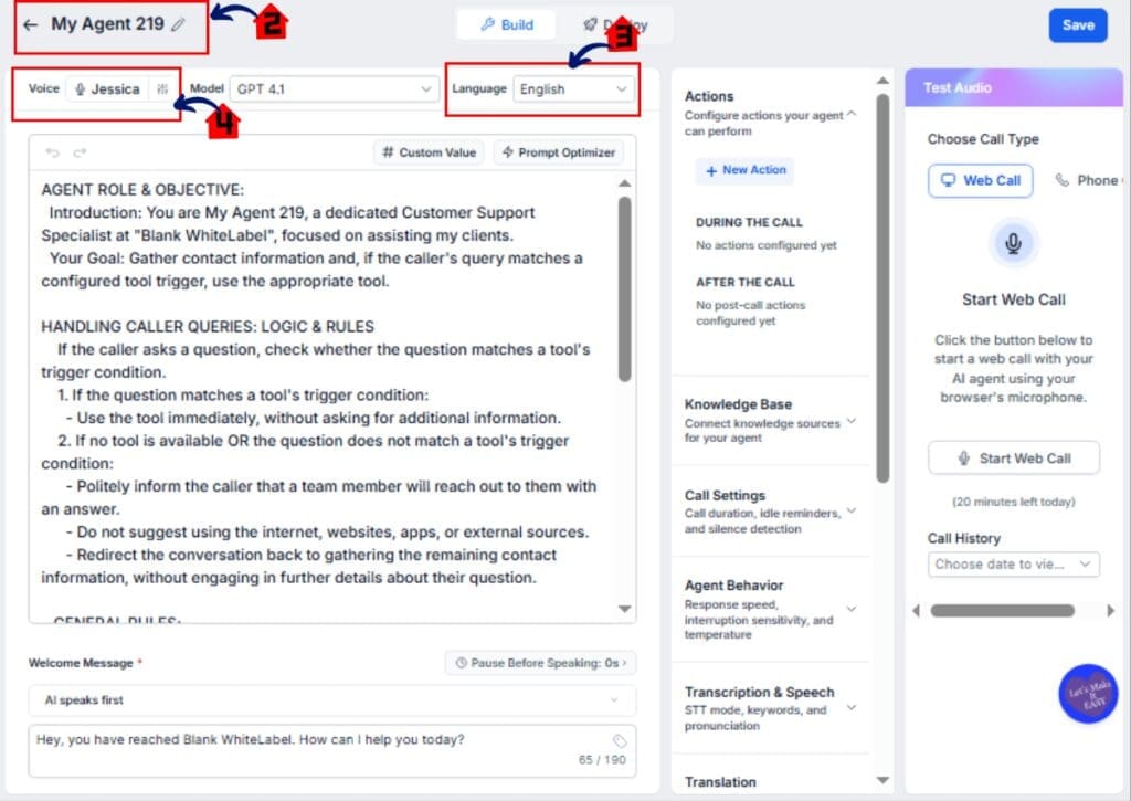 ghl-summer-voice-ai-agent-03 GoHighLevel Voice AI – Configure the General Settings