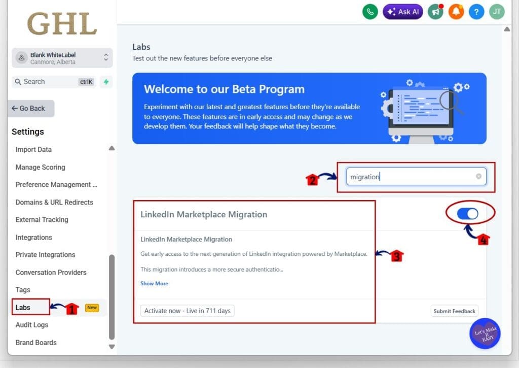 linkedin-integration-step02 ghl linkedin integration - marketplace migration