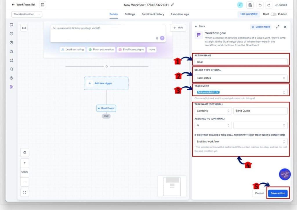 gohighlevel task status automation - condition