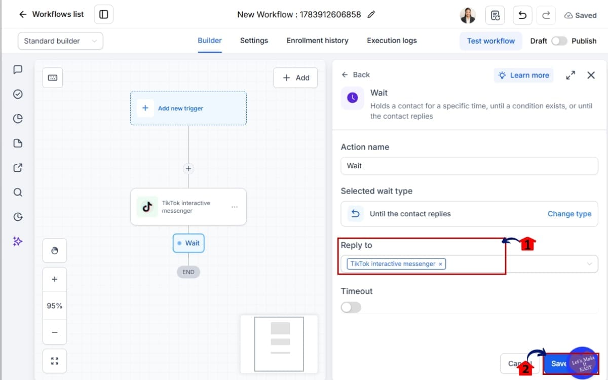 GHL TikTok DM Automation
 - Select TikTok Interactive Messenger